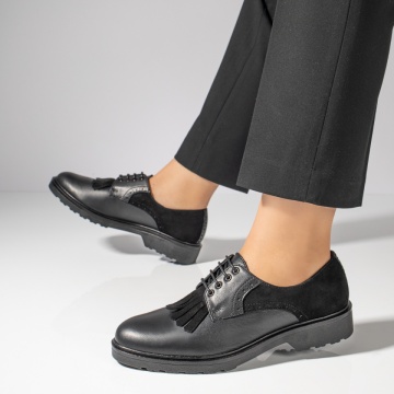 Pantofi dama casual negri Piele naturala MOD06412, 3, modlet.ro