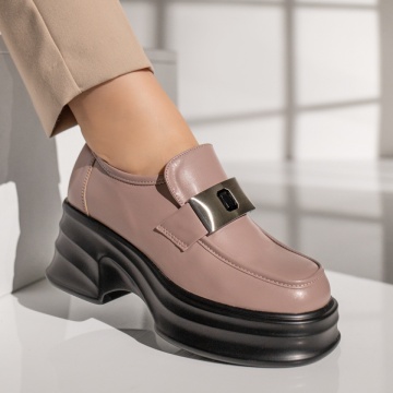 Pantofi dama casual nude cu platforma MOD11831, 4, modlet.ro