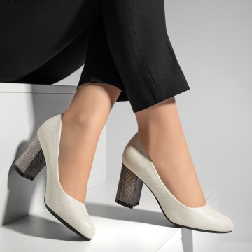 Pantofi dama cu toc argintii MOD02830, 3, modlet.ro