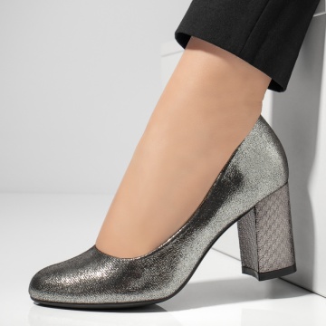 Pantofi dama cu toc gri MOD02830, 1, modlet.ro
