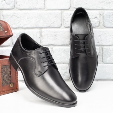 Pantofi eleganti barbati din Piele naturala negri MOD09860