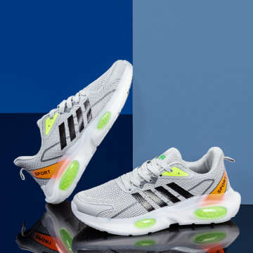 Pantofi sport barbati gri cu verde MOD07887, 4, modlet.ro