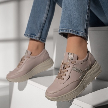 Pantofi sport dama cu imprimeu mov deschis din Piele naturala MOD12092, 1, modlet.ro