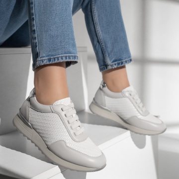 Pantofi sport dama cu siret albi ANA78, 3, modlet.ro