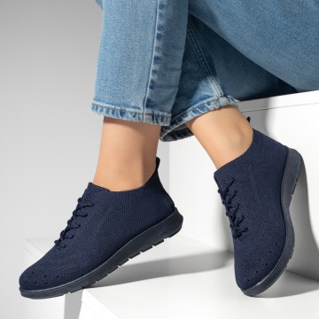 Pantofi sport dama cu siret si perforatii albastru inchis MOD13054, 2, modlet.ro