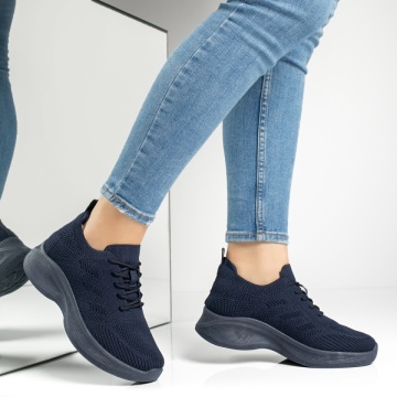 Pantofi sport dama cu talpa groasa albastru inchis MOD13235, 3, modlet.ro