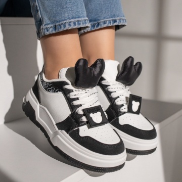Pantofi sport dama negri cu alb MOD11869, 4, modlet.ro