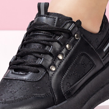 Pantofi sport dama negri cu siret MOD05857, 4, modlet.ro