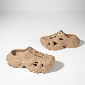 Papuci dama cu talpa groasa tip crocsi khaki MOD11484, 2, modlet.ro