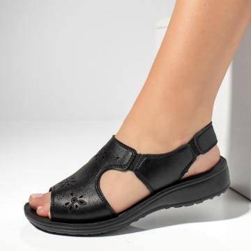 CUPON, Sandale dama cu bareta elastica negre EVA40, modlet.ro