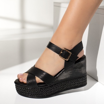 Sandale dama cu platforma negre EVA46, 2, modlet.ro