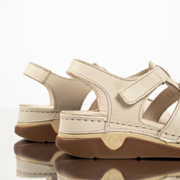 Sandale dama cu platforma si scai bej din Piele naturala MOD13637, 4, modlet.ro