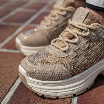 Sneakers dama cu talpa groasa khaki MOD13946, 4, modlet.ro