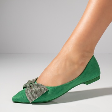 Balerini dama cu fundita verzi suede MOD11724, 3, modlet.ro