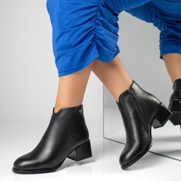 Botine dama cu toc gros negre MOD12645, 2, modlet.ro