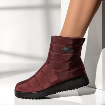 Cizme dama din fas si fermoar rosii MOD06377, 2, modlet.ro