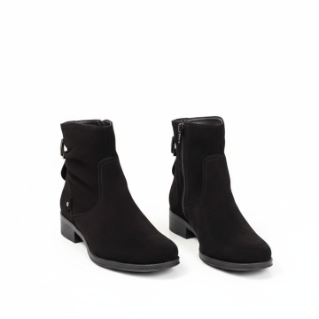 Cizme dama negru suede fara toc cu fermoar MOD05668, 2, modlet.ro