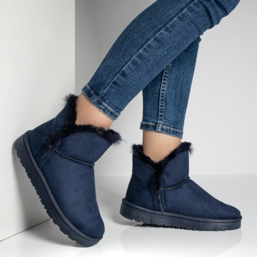 Cizme dama scurte cu blanita albastru suede MOD07101, 4, modlet.ro
