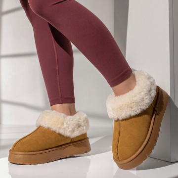 Cizme scurte dama tip UG maro suede EMA45