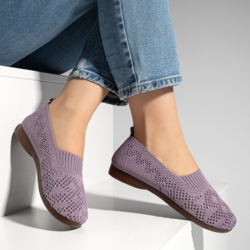 Espadrile dama cu perforatii si talpa joasa mov MOD13063, 4, modlet.ro