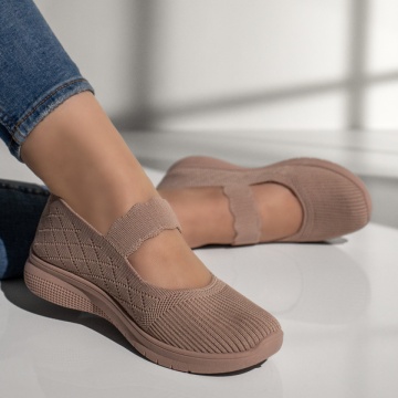 Espadrile dama cu talpa groasa roz MOD13180, 4, modlet.ro
