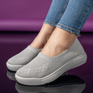 Espadrile dama cu talpa joasa gri EMA6, 4, modlet.ro