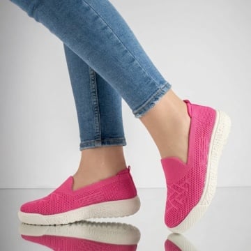 Reduceri espadrile sport dama, Espadrile dama roz inchis cu talpa alba EMA5, modlet.ro