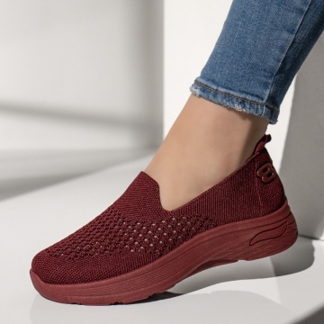 Espadrile sport dama cu perforatii visinii MOD13397, 2, modlet.ro