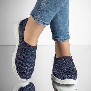 Espadrile sport dama cu talpa groasa albastre EMA10, 2, modlet.ro