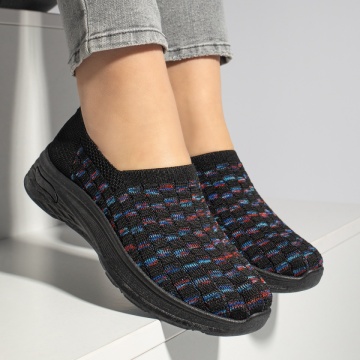 Espadrile sport dama cu talpa groasa negre EMA10, 3, modlet.ro