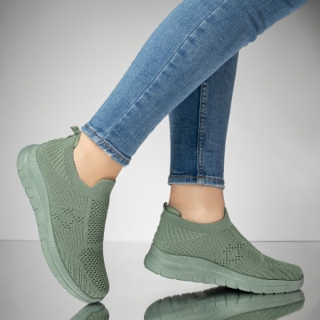 Espadrile sport dama cu talpa groasa verzi MOD13238, 3, modlet.ro