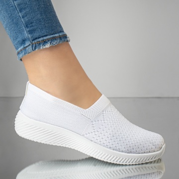 Espadrile sport dama din material textil albe MOD13173, 4, modlet.ro