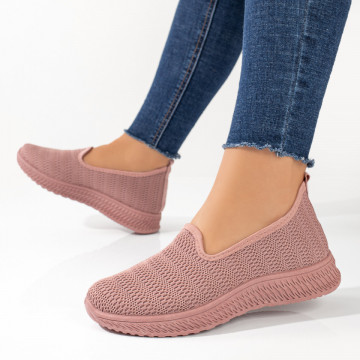 Espadrile sport dama din material textil roz deschis MOD09088, 4, modlet.ro