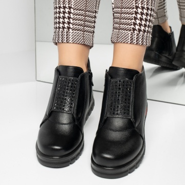 Ghete dama cu fermoar negre MOD12205, 3, modlet.ro