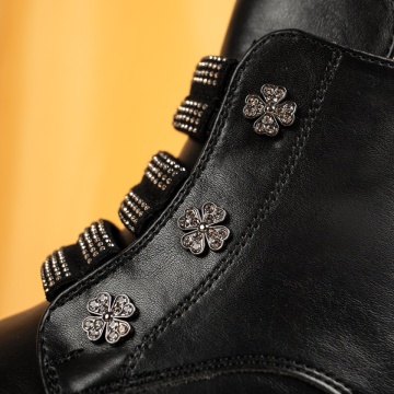Ghete dama cu fermoar negre MOD14090, 4, modlet.ro