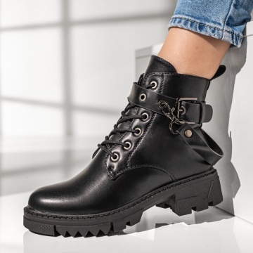 Ghete dama cu fermoar si accesoriu detasabil negre MOD12859, 2, modlet.ro