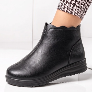 Ghete dama cu platforma negre din Piele naturala ANCA18