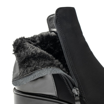 Ghete dama cu platforma negru suede MOD14130, 2, modlet.ro