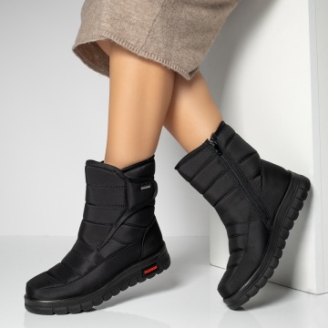 Ghete Dama, Ghete dama cu scai si fermoar din fas negre MOD06631, modlet.ro