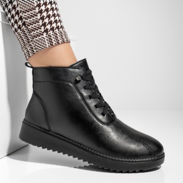 Ghete dama cu siret si fermoar negre MOD06886, 4, modlet.ro