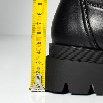 Ghete dama cu siret si talpa groasa negre MOD12842, 4, modlet.ro