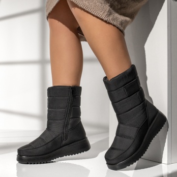 Ghete Dama, Ghete dama cu talpa groasa si fermoar negre MOD13999, modlet.ro