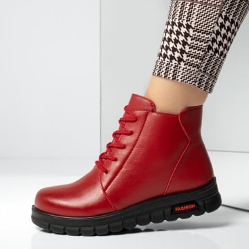 Ghete Dama, Ghete dama cu talpa groasa si fermoar rosii MOD06473, modlet.ro