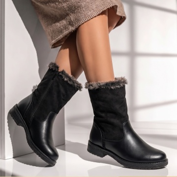 Ghete dama cu talpa joasa negre LILI27, 2, modlet.ro