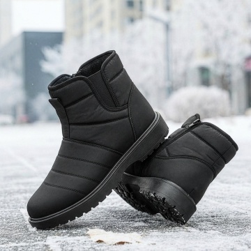 Ghete barbati, Ghete negre barbati cu fermoar din fas MOD14158, modlet.ro