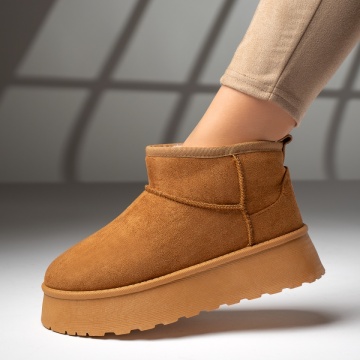 Ghete scurte dama tip oog maro suede MOD12590, 4, modlet.ro