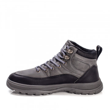 Ghete sport cu siret unisex gri cu negru MOD07363, 2, modlet.ro