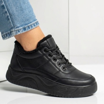Ghete sport dama cu talpa groasa negre DORA84, 3, modlet.ro