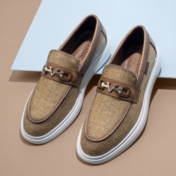 Mocasini barbati cu accesoriu metalic bej MOD11650, 3, modlet.ro