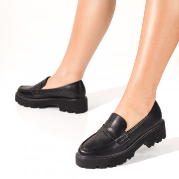 Mocasini dama cu talpa groasa negri MOD10056, 3, modlet.ro